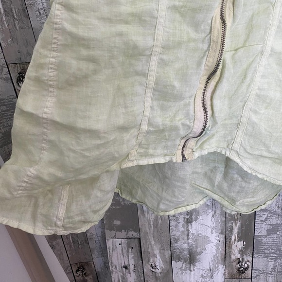 Beulah ramie green zip sleeveless top L - Picture 5 of 9